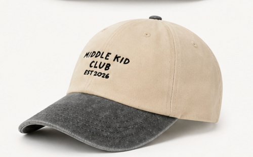 Middle Kid Club - Vintage Black Peak Cap